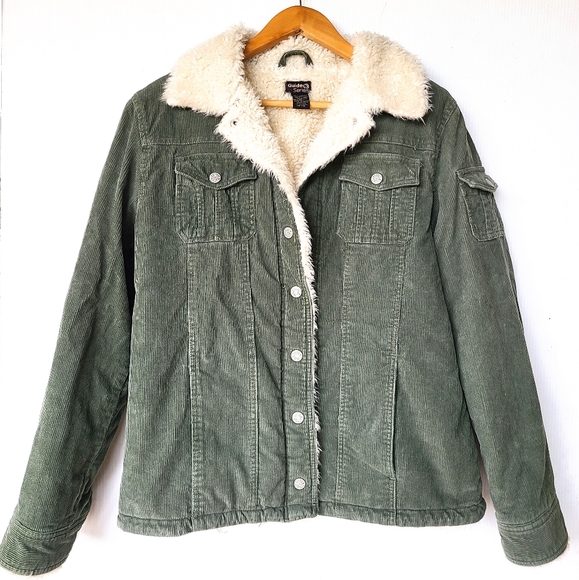 green corduroy trucker jacket